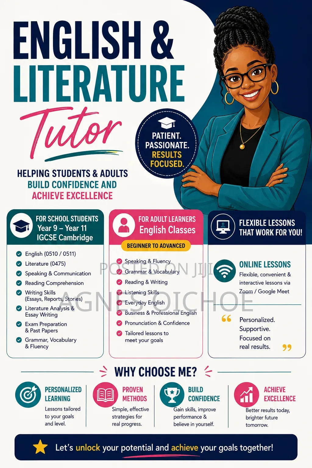 English Literature Tutor (Online Homeschool) IGCSE, Adult Classes