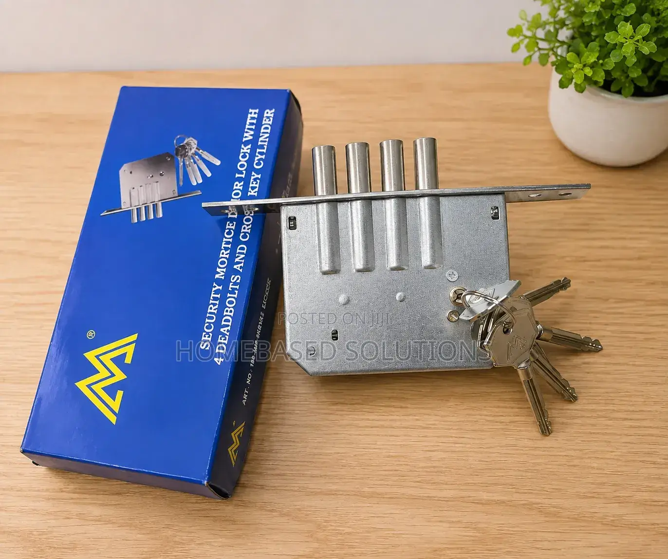 Steel 4 Deadbold Gate/Door Deadlock With 5 Keys