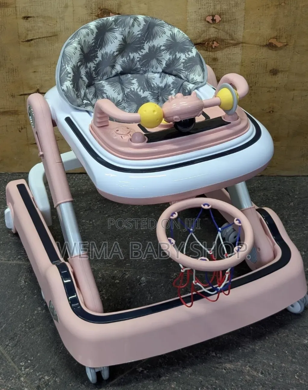 Multifunctional Ergonomic Baby Walker With Interactive Sensory Toy Bar