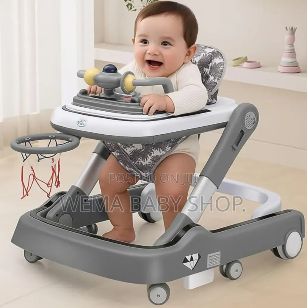 Multifunctional Ergonomic Baby Walker With Interactive Sensory Toy Bar
