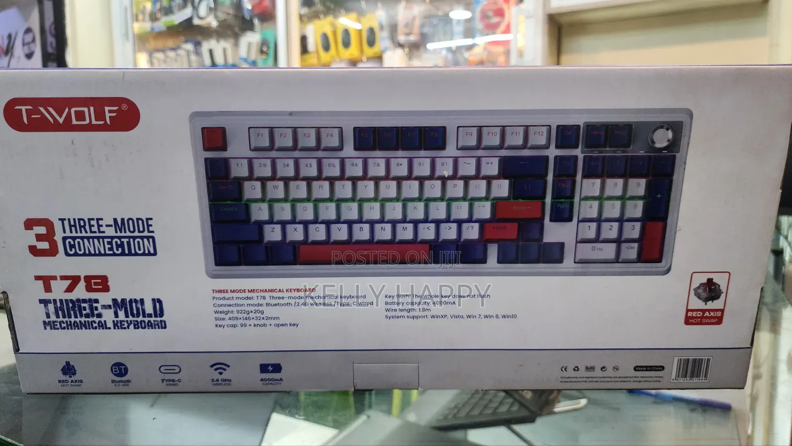 Tvolf 3in1 Wireless Bluetooth Wired Gaming Keyboard