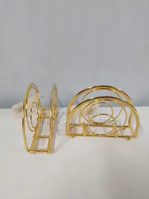 Golden Serviette Holder -Semi Circle