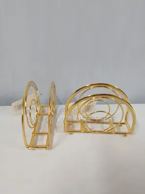 Golden Serviette Holder -Semi Circle