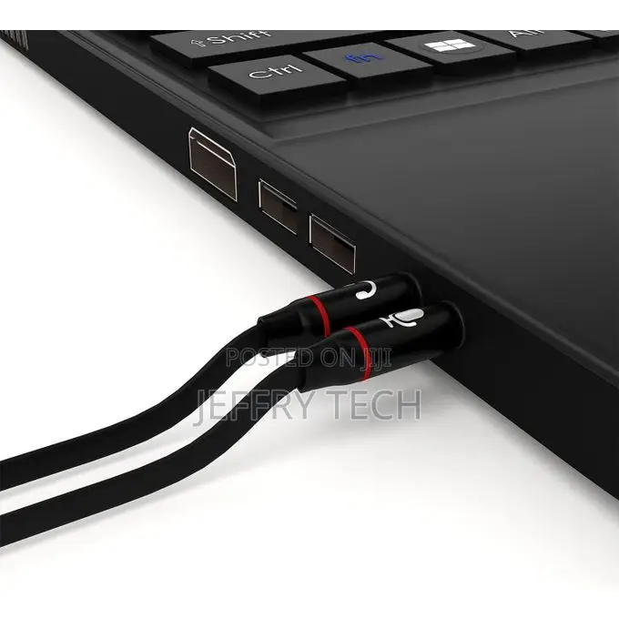 3.5mm Female to 2 Dual 3.5mm Male Headphone Mic Audio Y Splitter Fr PC