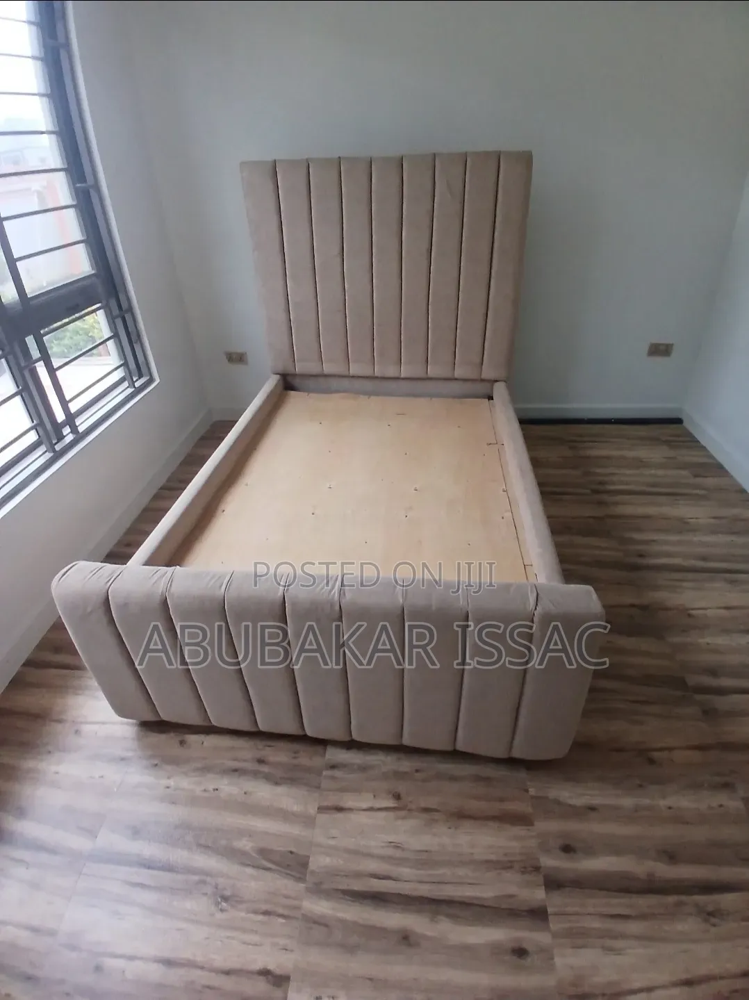 4×6 Small Double Modern Beige Upholstered Bed Frame