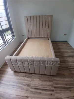 4×6 Small Double Modern Beige Upholstered Bed Frame