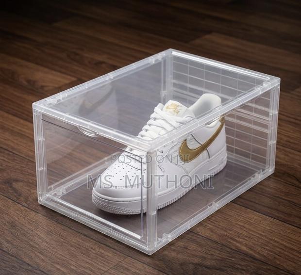 1pc Clear Stackable Sneaker Crates / Display Cases - main view