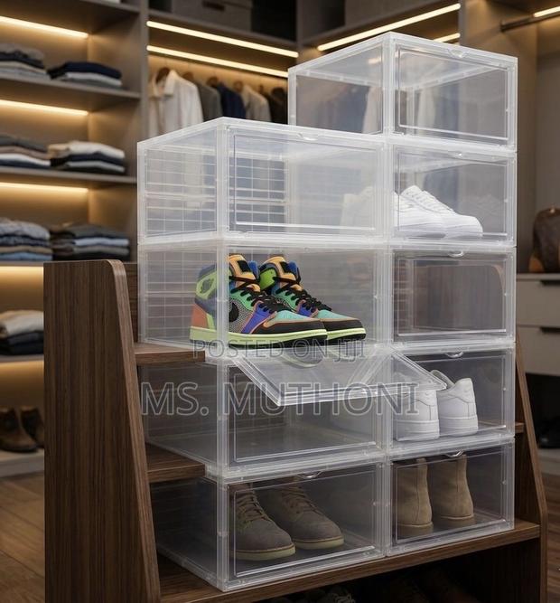 1pc Clear Stackable Sneaker Crates / Display Cases - thumbnail 2