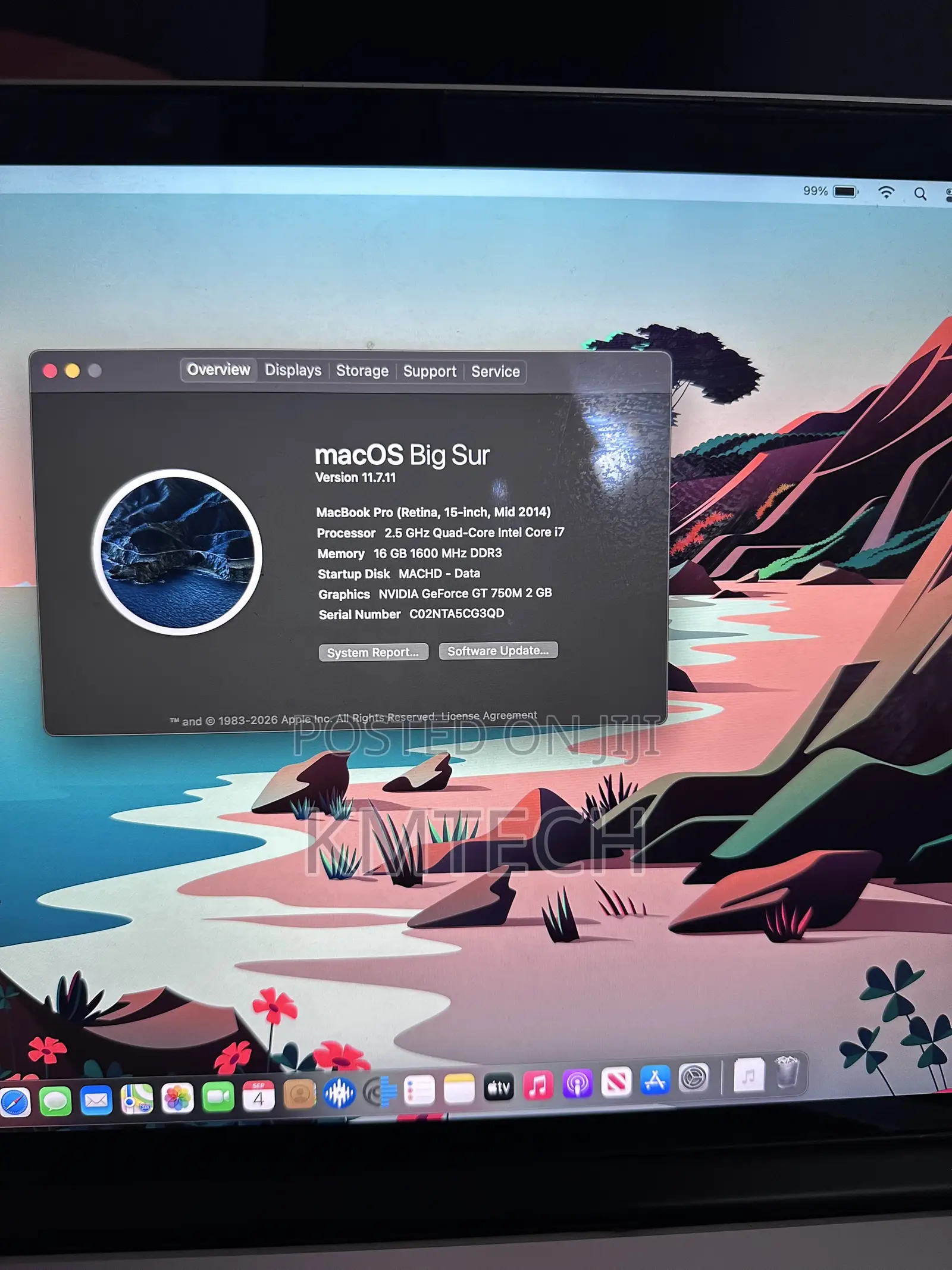 Laptop Apple MacBook Pro 2014 16GB Intel Core i7 SSD 500GB
