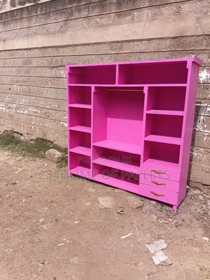 6 by 6 Spacious Pink Pallet Wardrobe