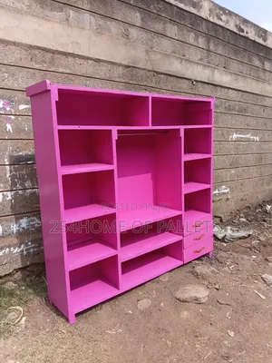 6 by 6 Spacious Pink Pallet Wardrobe