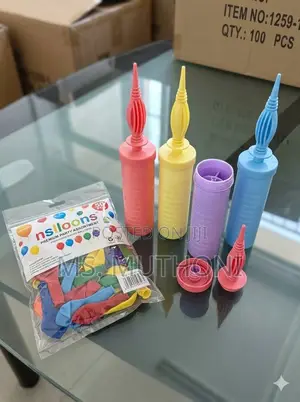 1 PC Manual Balloon Inflator + 100 PCS Balloons Pack
