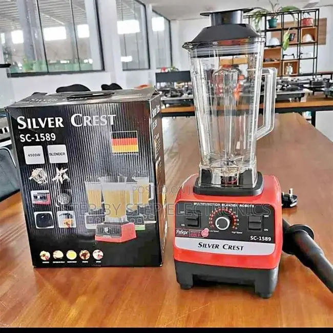 High-Speed Silver Crest 2-in-1 Double Cup Blender + Grinder for Home
