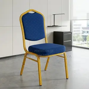 Blue Armless Conference Chair.
