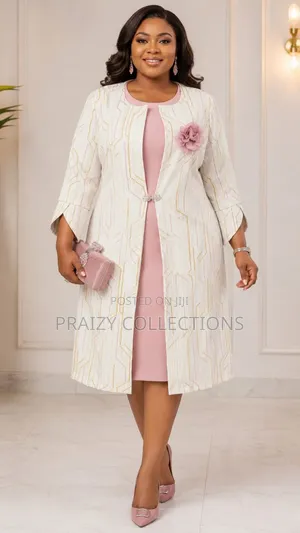 Beautiful Good Quality 2-Piece Dress Set (Long Coat and Dress)