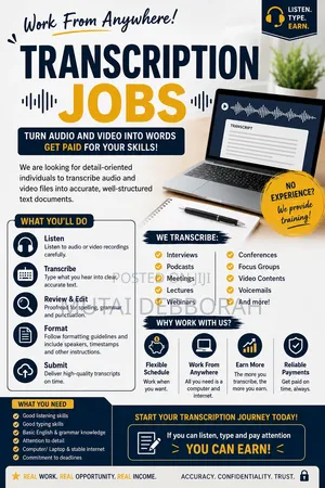Transcription Jobs — Work From Anywhere!