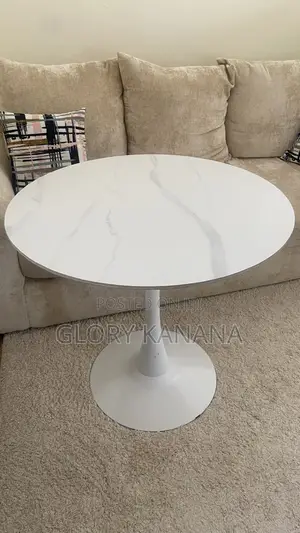 Modern White Marble-Style 4-Seater Dining Table – KSh 7,000