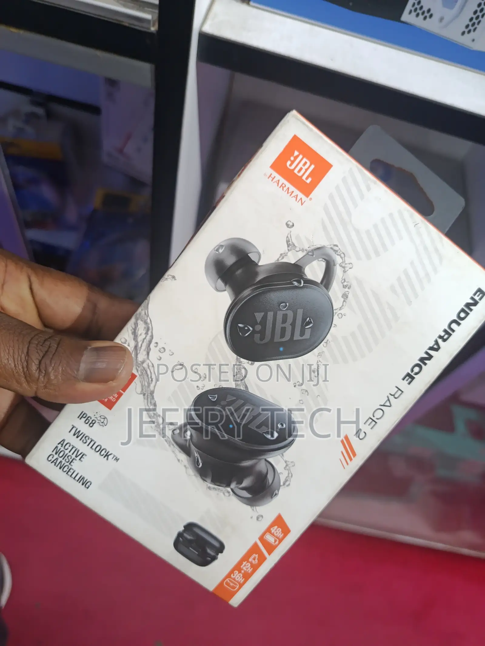 JBL Endurance Race 2 Noise Cancelling Earbuds-Black
