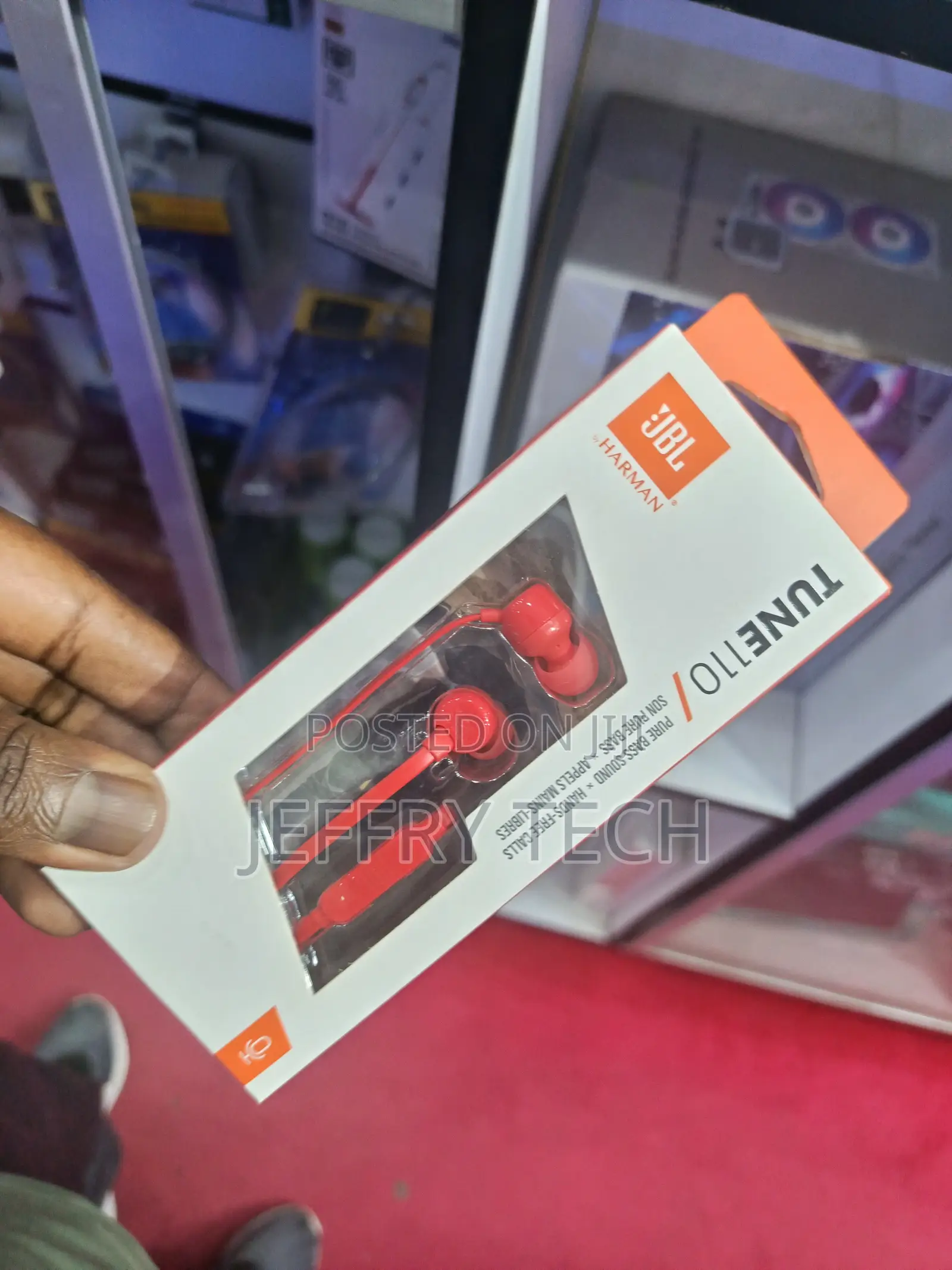 JBL Tune 110 Bluetooth Earphones-Red