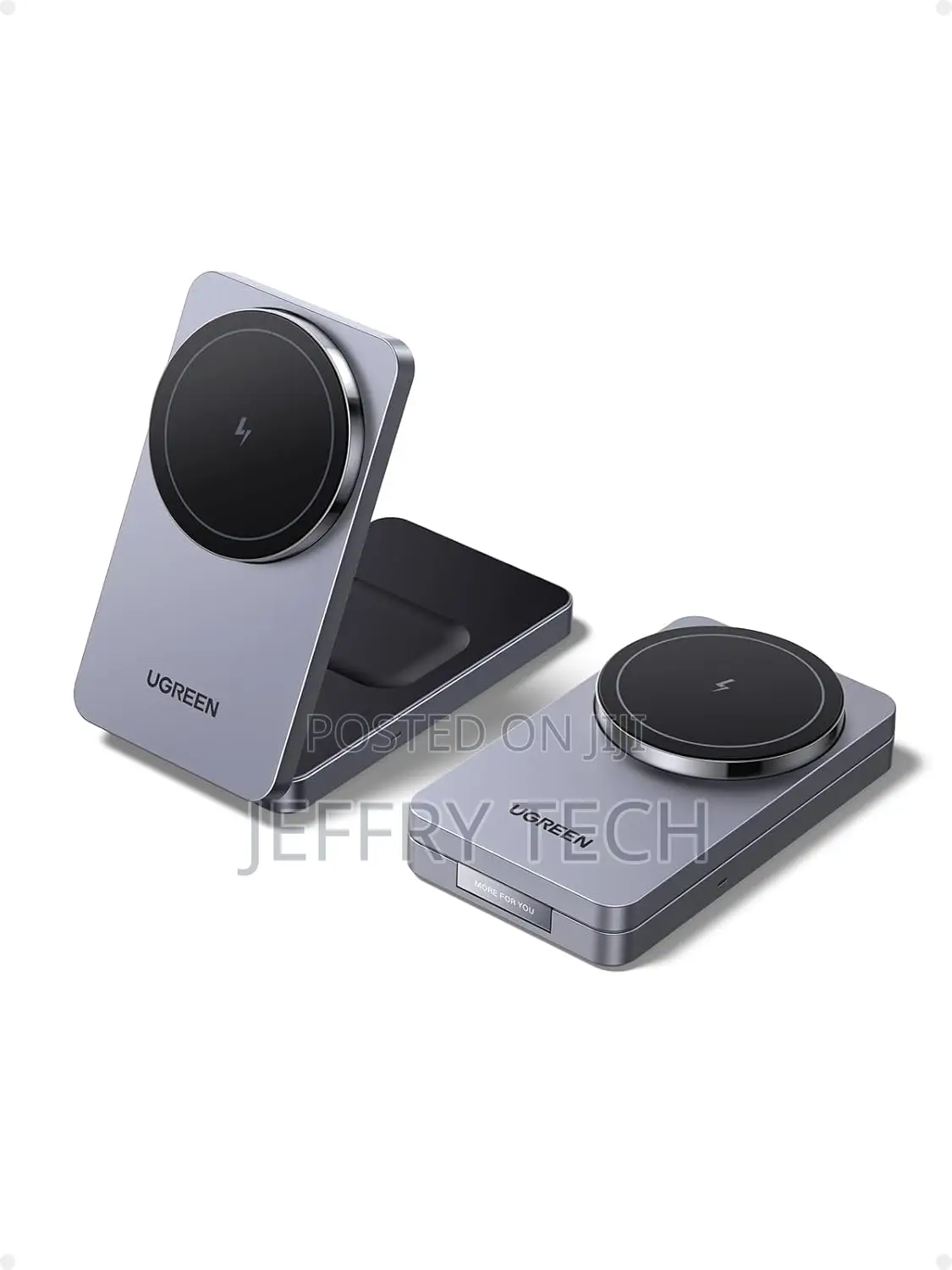 UGREEN MagFlow Wireless Charger 15W, 2 in 1 Magnetic Charging Station