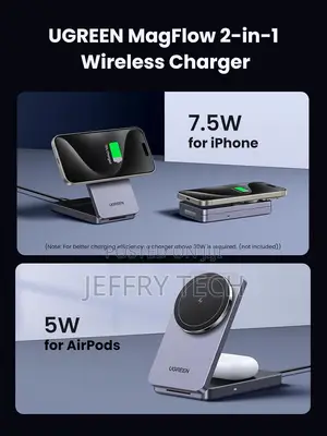 UGREEN MagFlow Wireless Charger 15W, 2 in 1 Magnetic Charging Station