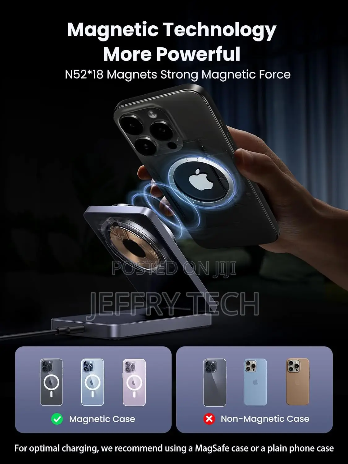 UGREEN MagFlow Wireless Charger 15W, 2 in 1 Magnetic Charging Station