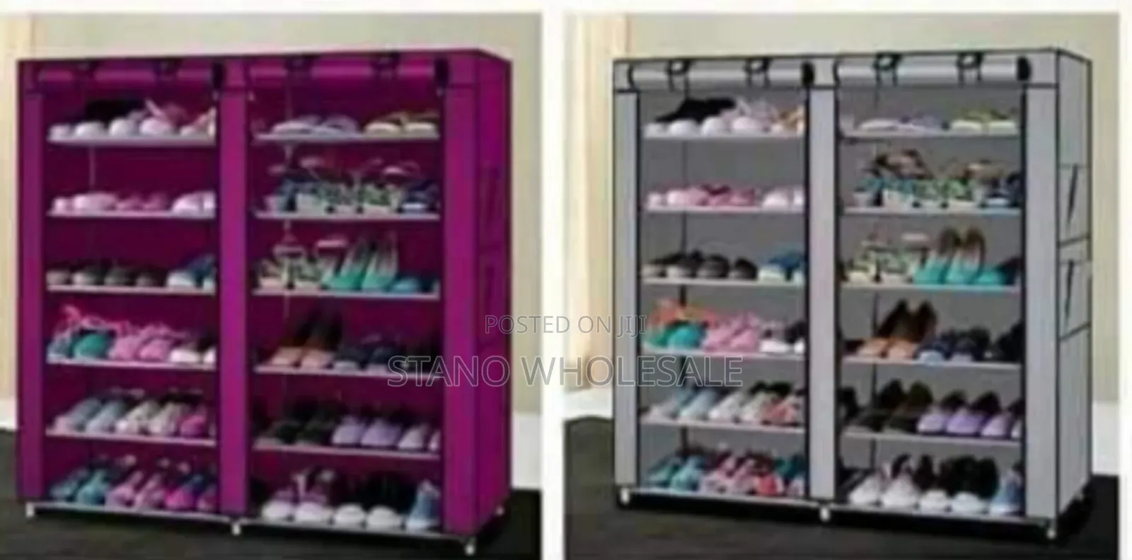 Grey Double Shoes Rack