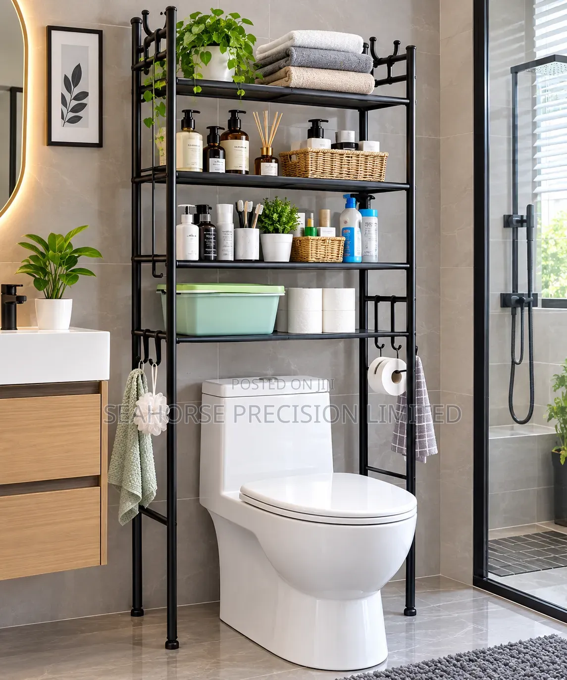 5-Tier Over-the-Toilet Bathroom Storage Rack