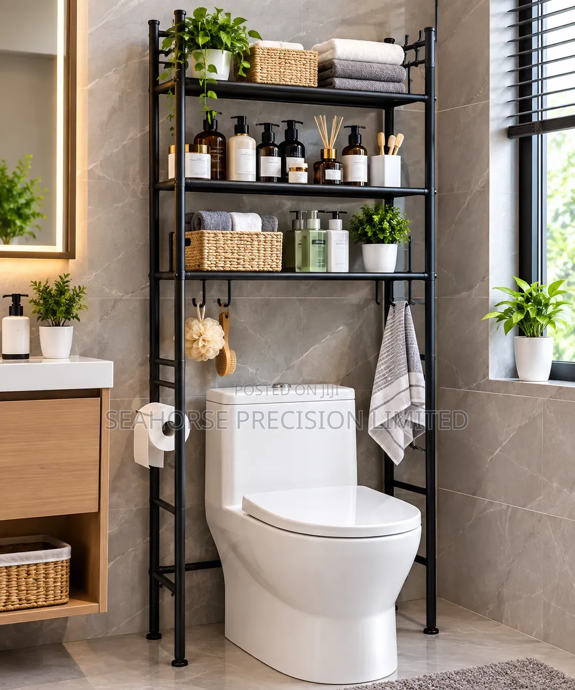 5-Tier Over-the-Toilet Bathroom Storage Rack