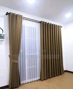 Brown Curtains - Total Blackouts Curtains/Top Finish