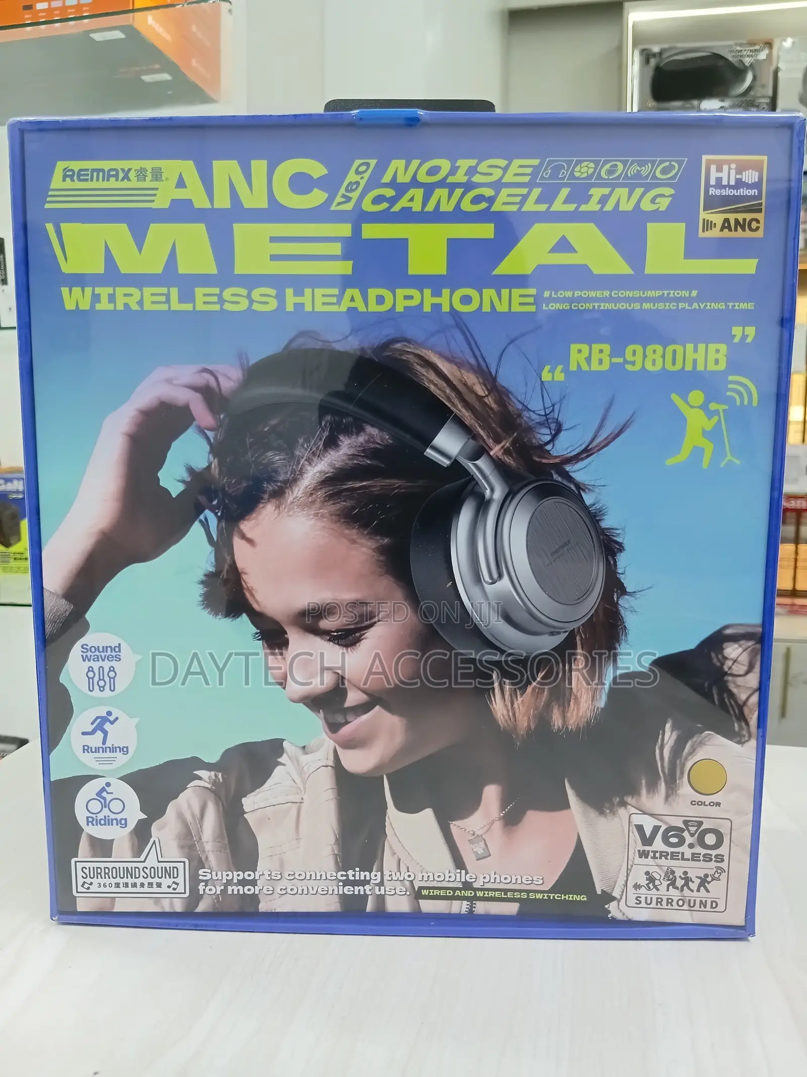 Remax RB-980HB ANC Noise Reduction Metal Wireless Bluetooth Headphones