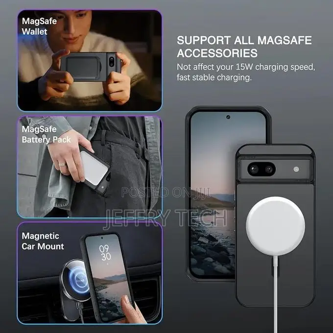 Magsafe2 Google Pixel 8a Case, Pixel 8a Magnetic Case Translucent Matt