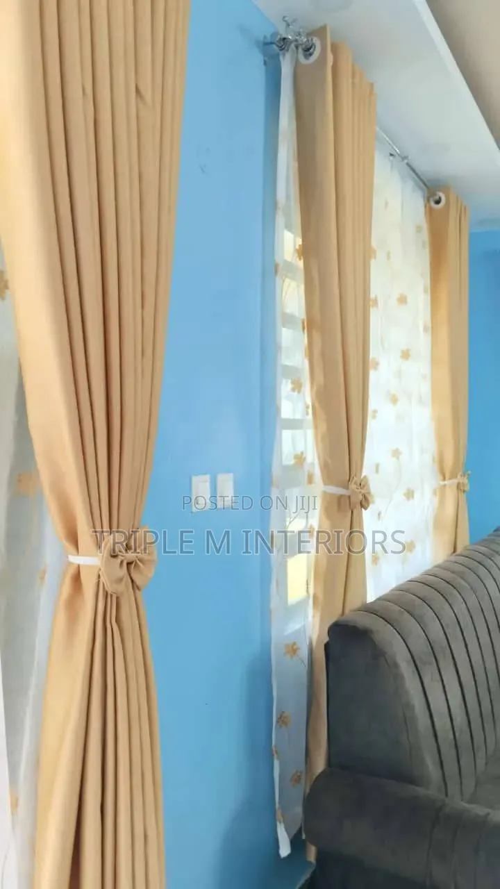 Blackouts Curtains - Top Finish Brown Curtains Sheers