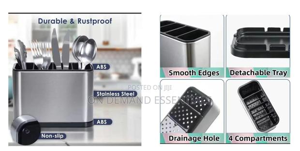 4- Compartment Stainless Steel Cutlery Organizer