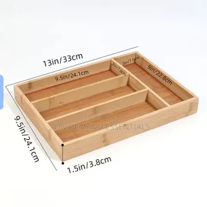 Bamboo Kitchen Drawer Cutlery Organizer