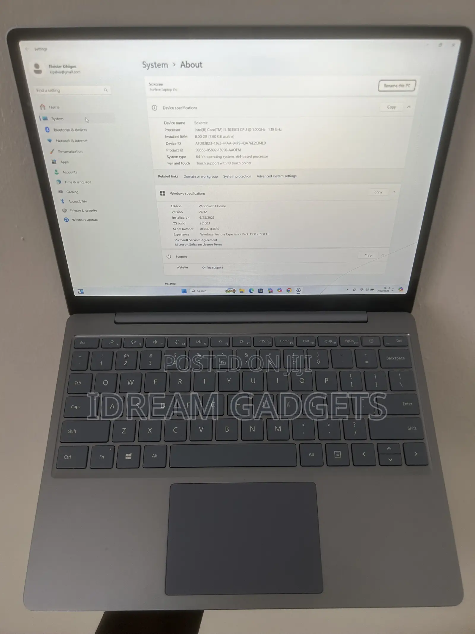 Laptop Microsoft Surface Laptop Go 8GB Intel Core i5 SSD 128GB