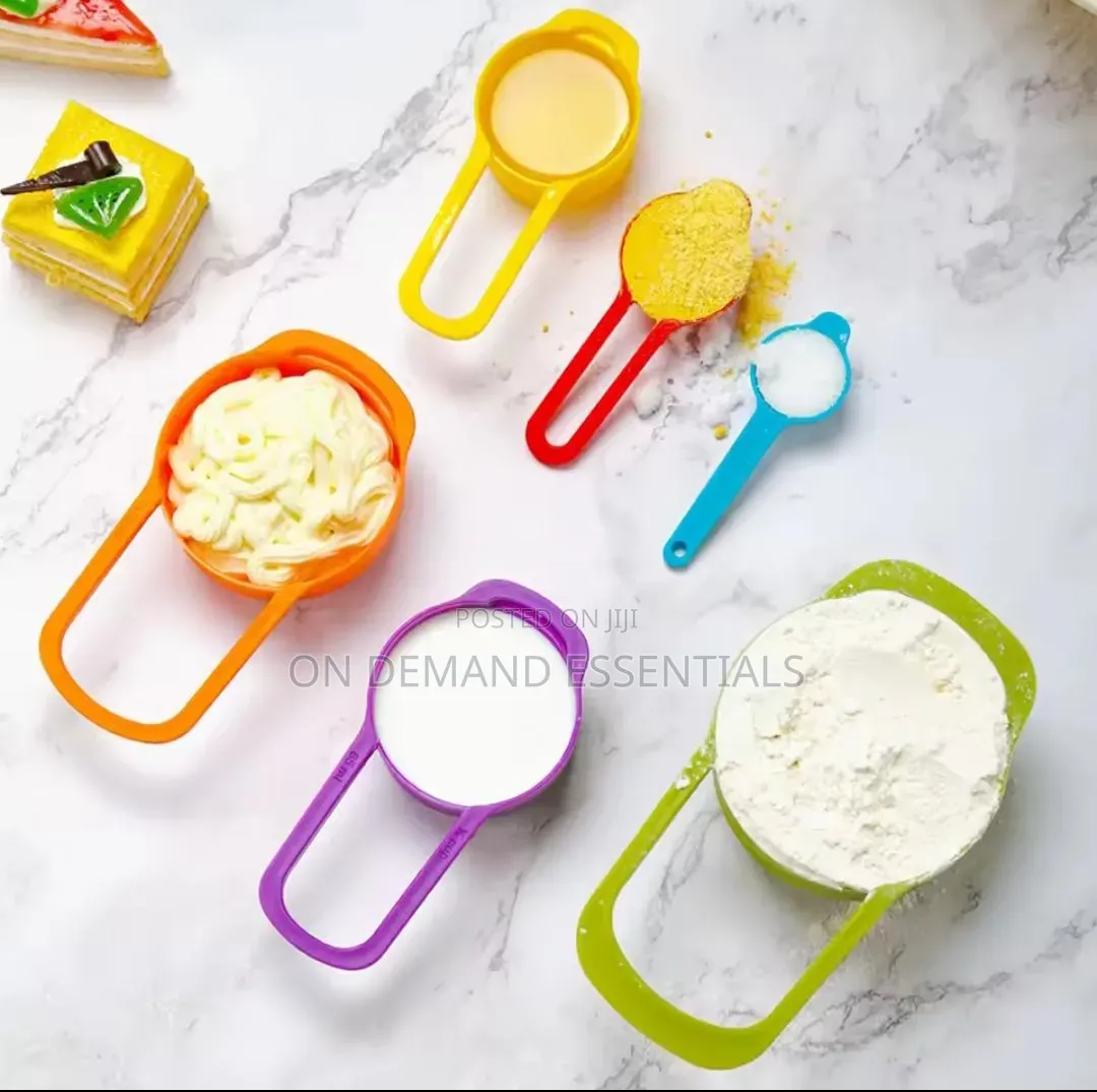 6-Piece Plastic Measuring Cup and Spoon Set for Baking and Cooking