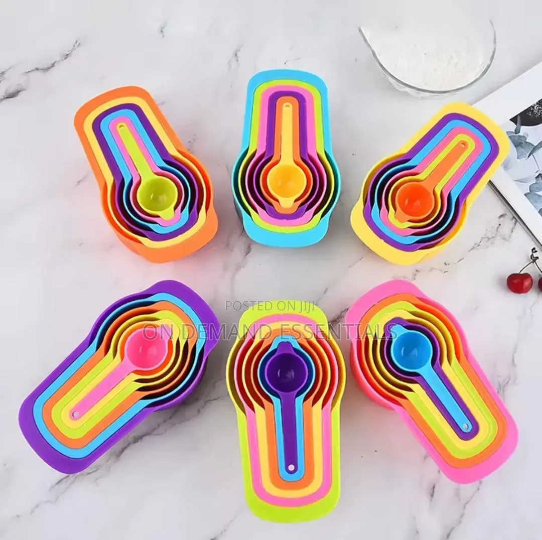 6-Piece Plastic Measuring Cup and Spoon Set for Baking and Cooking