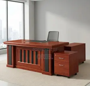 1800MM Executive Office Desk : Brown Mahogany Desk