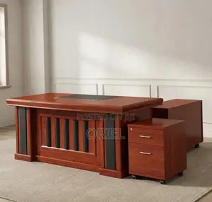 1800MM Executive Office Desk : Brown Mahogany Desk