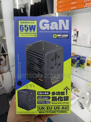 Remax Travel Adapter RP-U191 65W GaN 1A+4C Fast Charger.