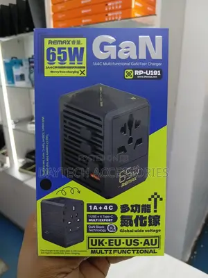 Remax Travel Adapter RP-U191 65W GaN 1A+4C Fast Charger.
