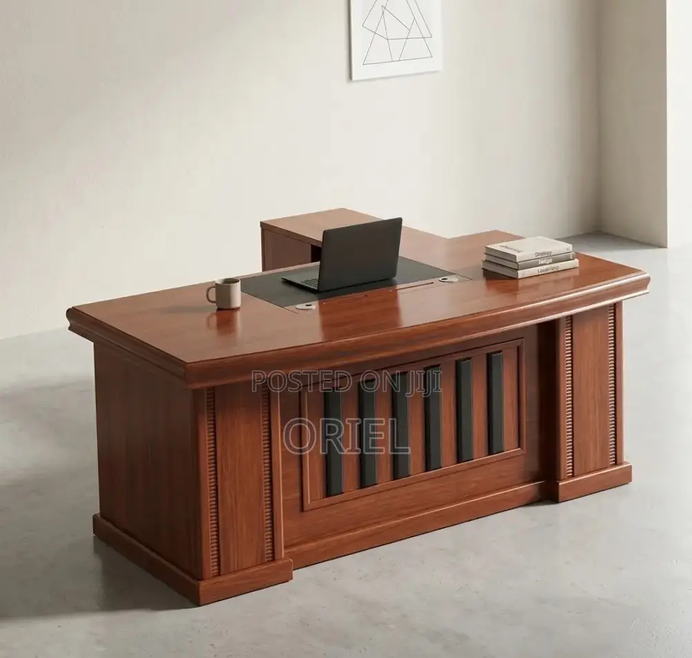 1800MM Executive Office Desk : Brown Mahogany Desk