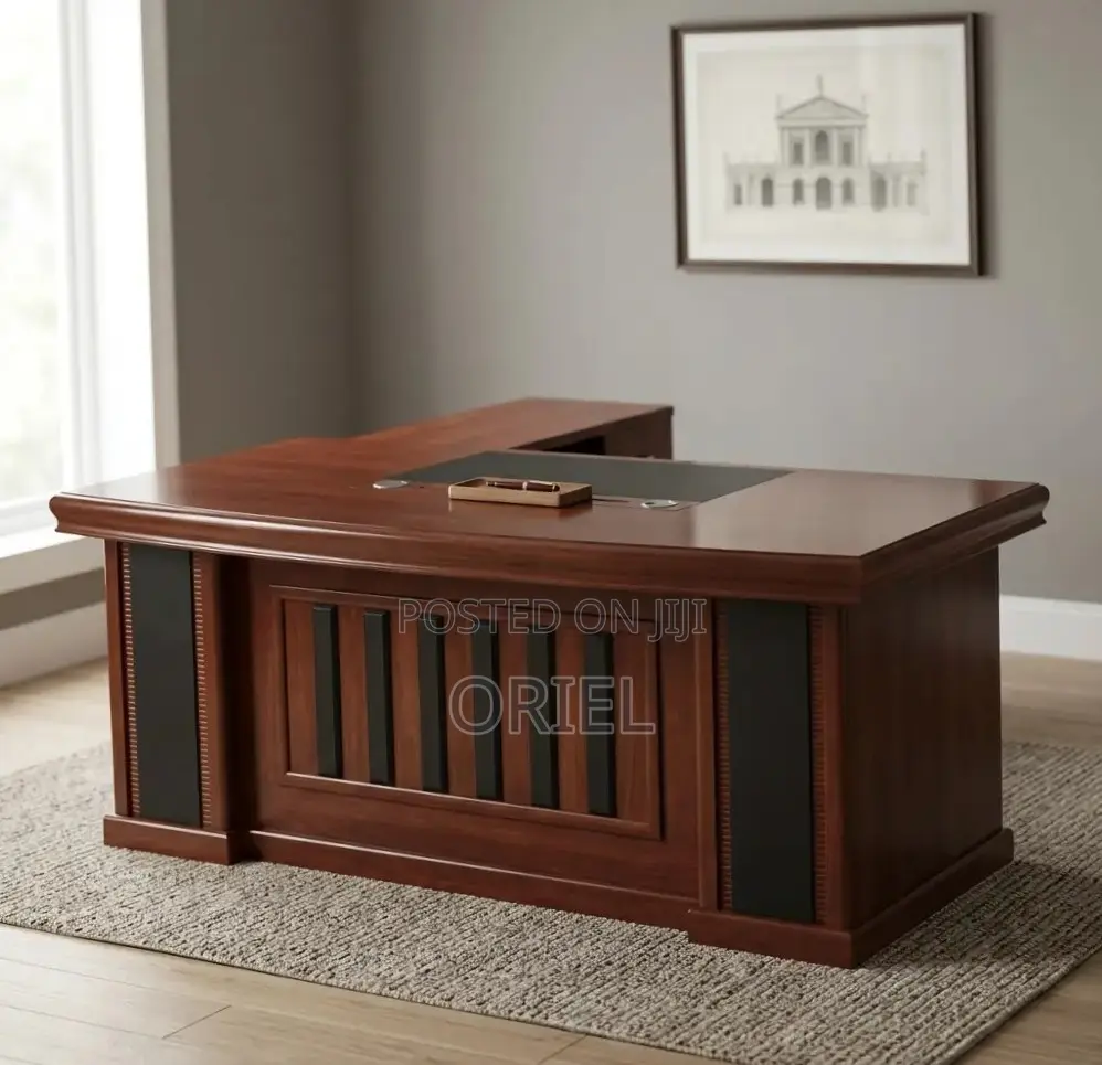 1800MM Executive Office Desk : Brown Mahogany Desk