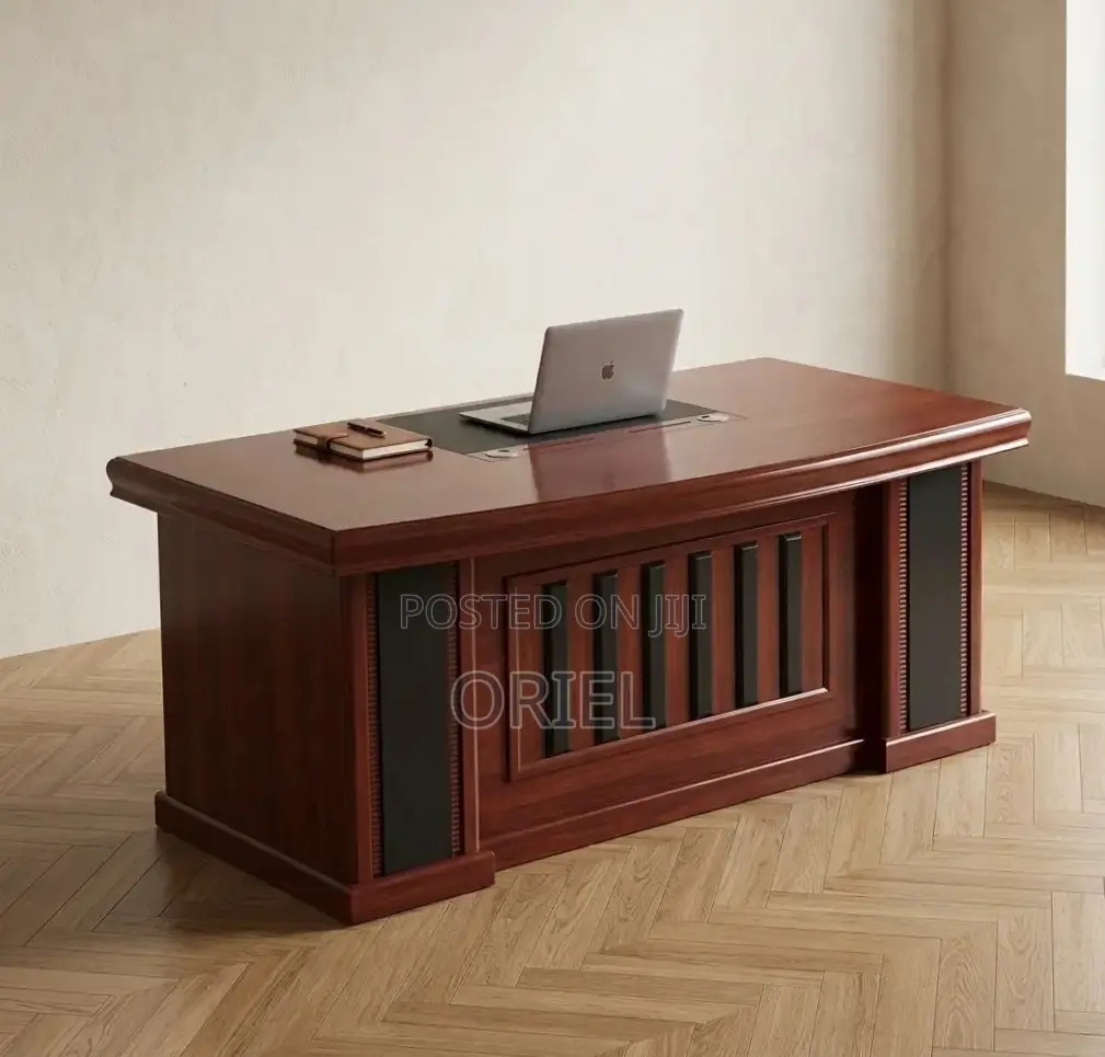 1800MM Executive Office Desk : Brown Mahogany Desk