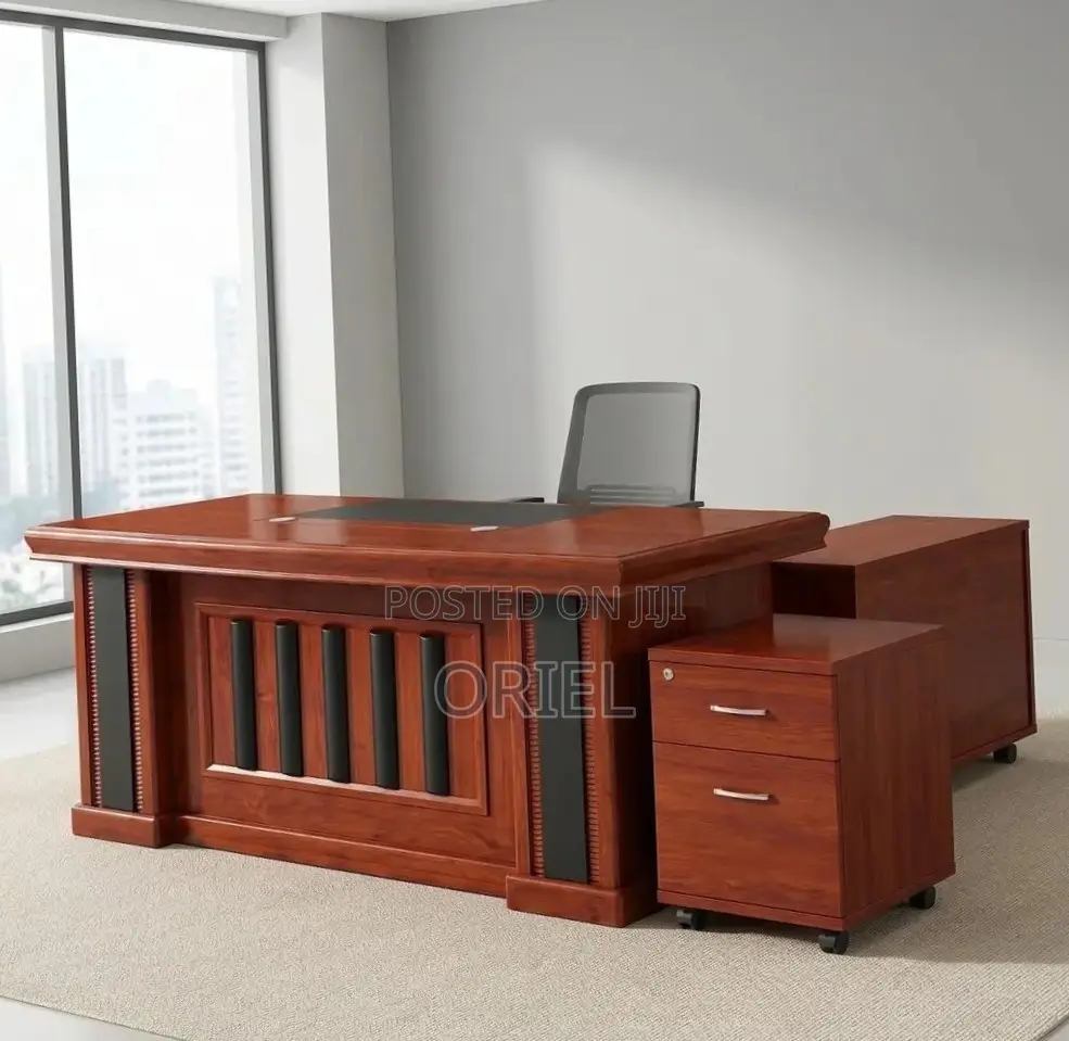 1800MM Executive Office Desk : Brown Mahogany Desk