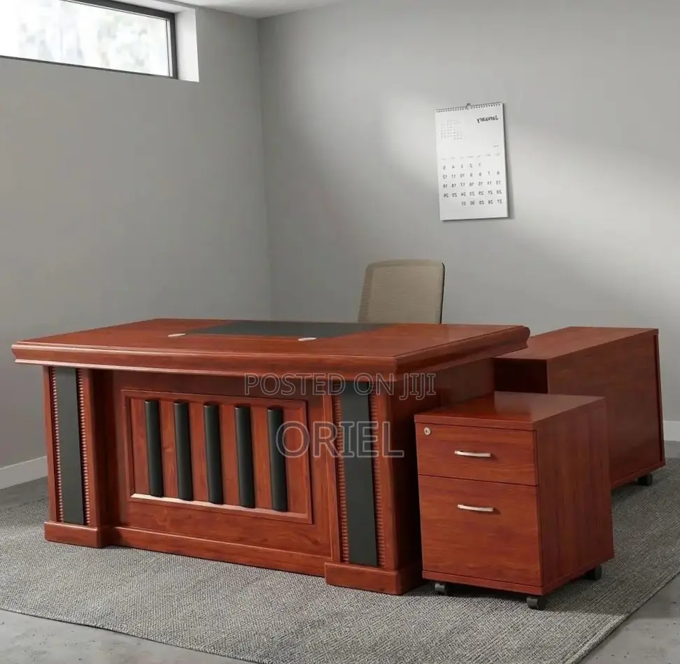 1800MM Executive Office Desk : Brown Mahogany Desk