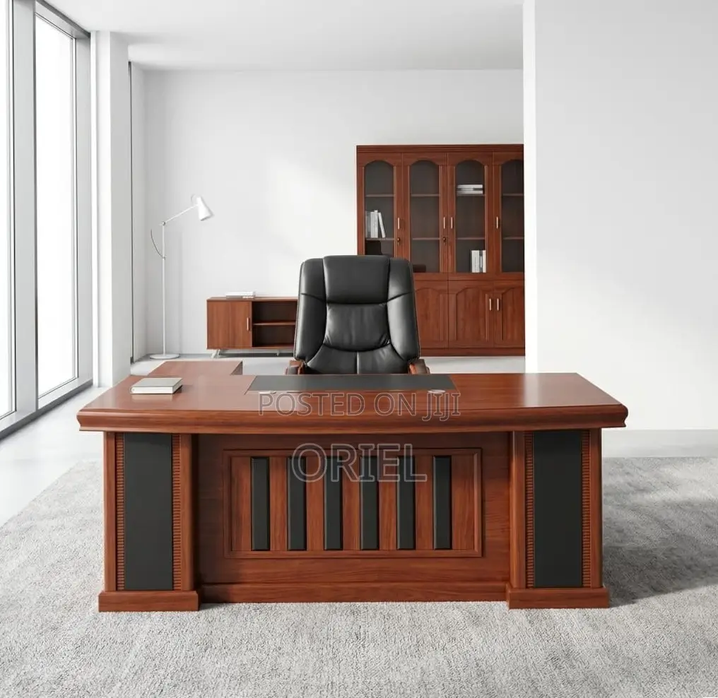 1800MM Executive Office Desk : Brown Mahogany Desk