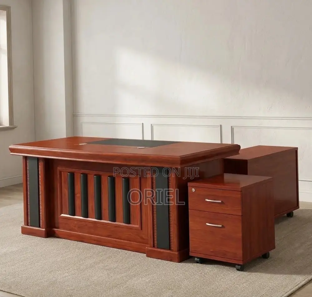 1800MM Executive Office Desk : Brown Mahogany Desk