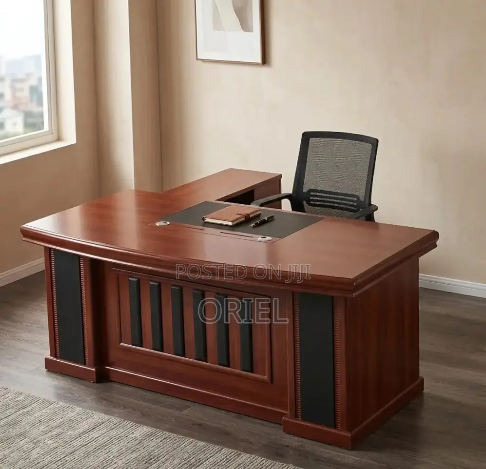 1800MM Executive Office Desk : Brown Mahogany Desk